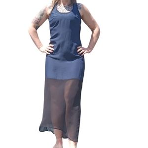 Silence + Noise Navy Maxi Dress